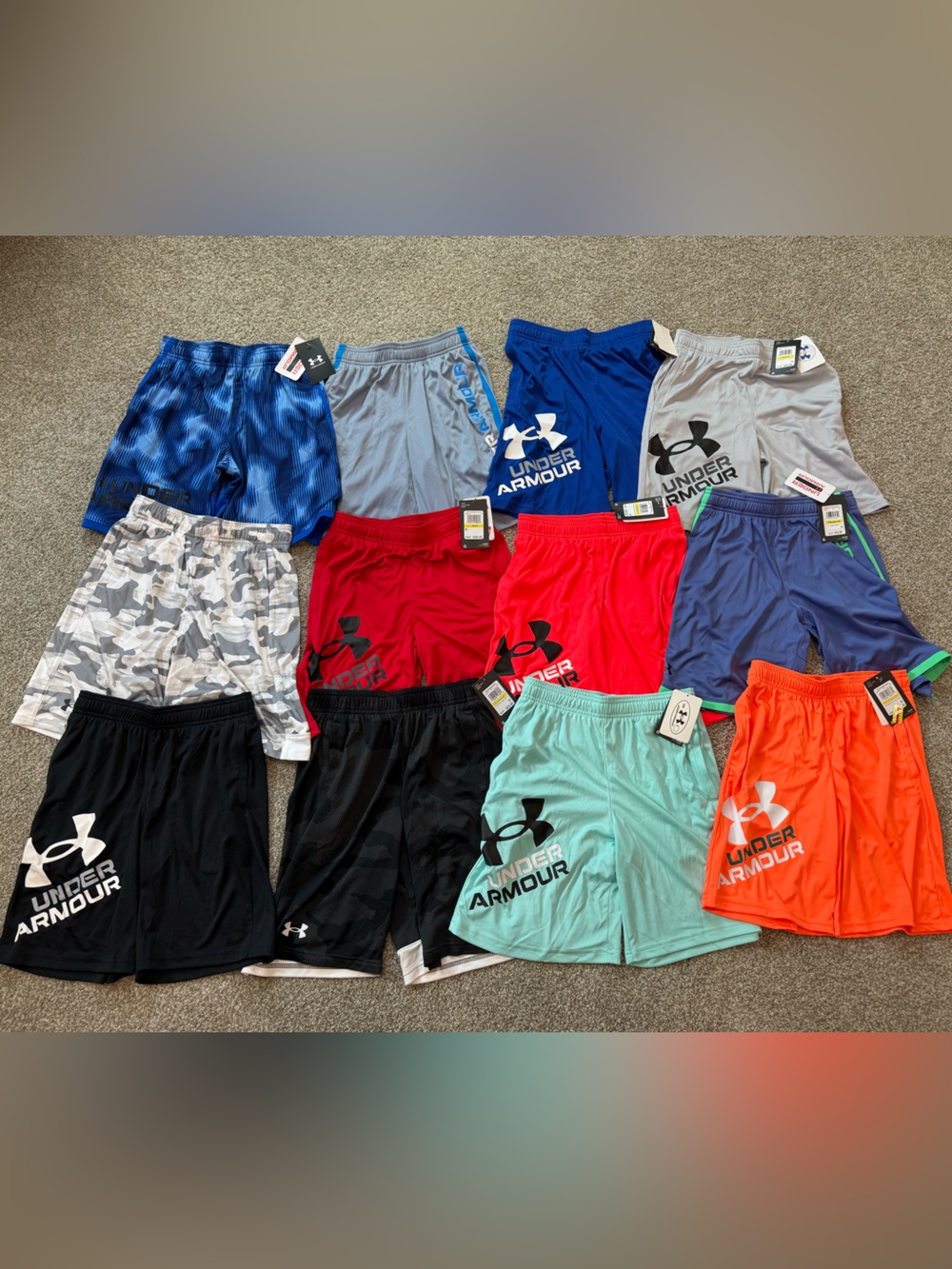 (17) pairs new Under Armour Kids' Athletic Shorts
